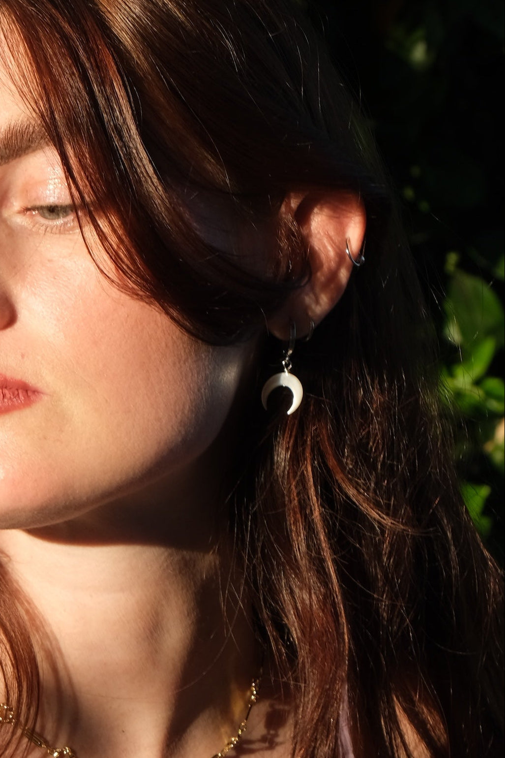 Crescent Drop Huggie Earrings