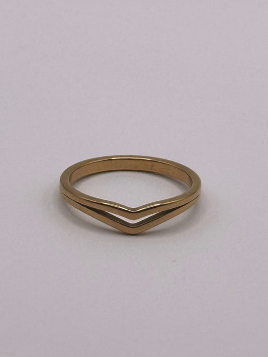 Delta Wave Stackable Ring – Gold Plated Stainless Steel