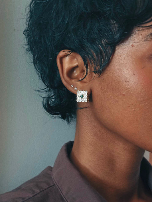 Art Deco Emerald Stud Earrings