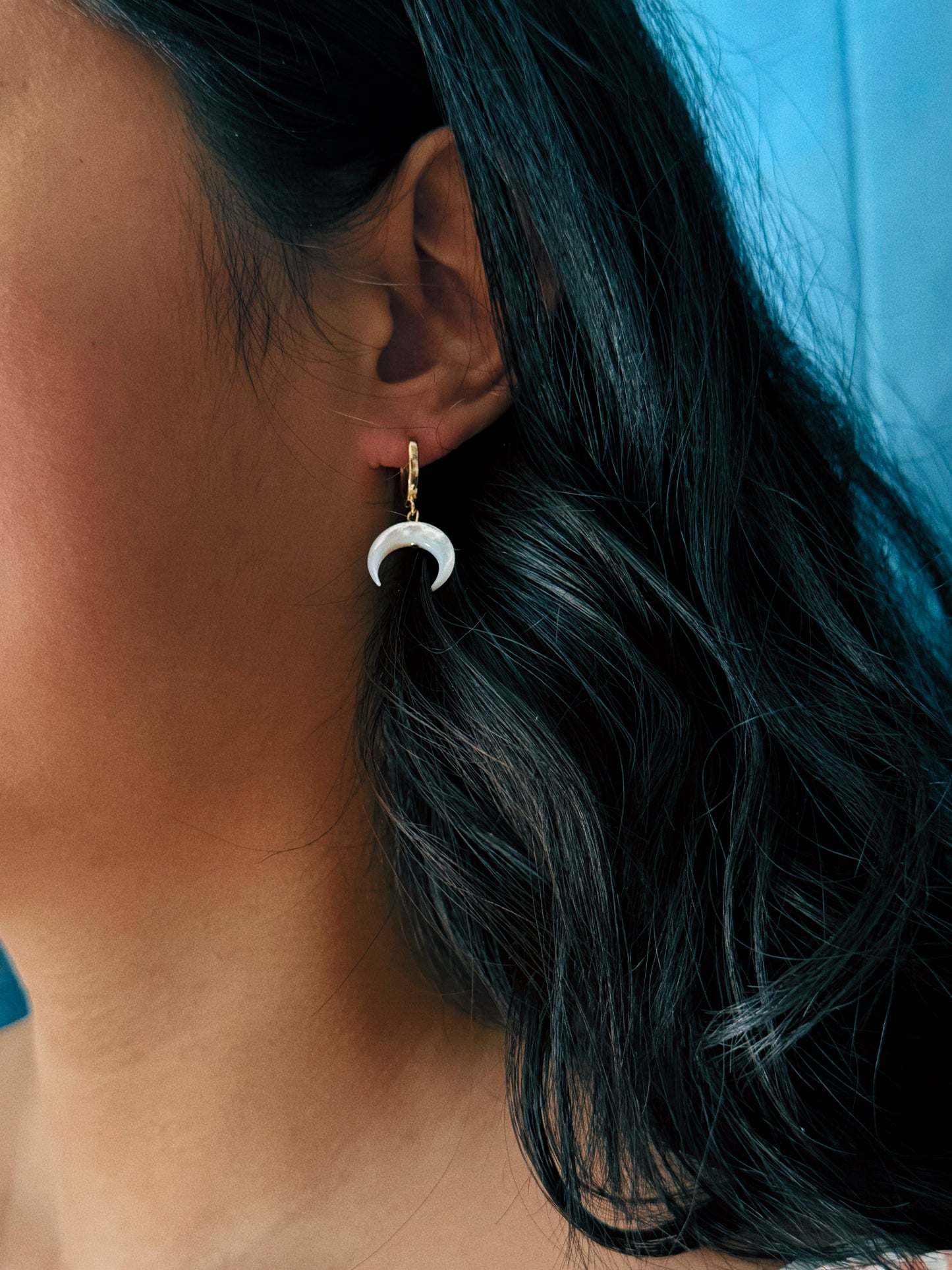 Crescent Drop Huggie Earrings