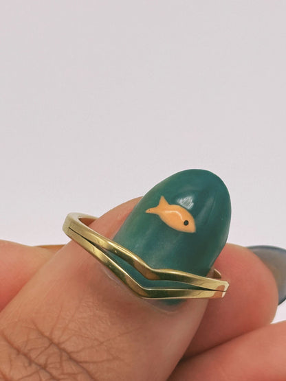 Delta Wave Stackable Ring – Gold Plated Stainless Steel