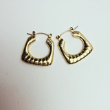 Sculpted Deco Drop Hoops