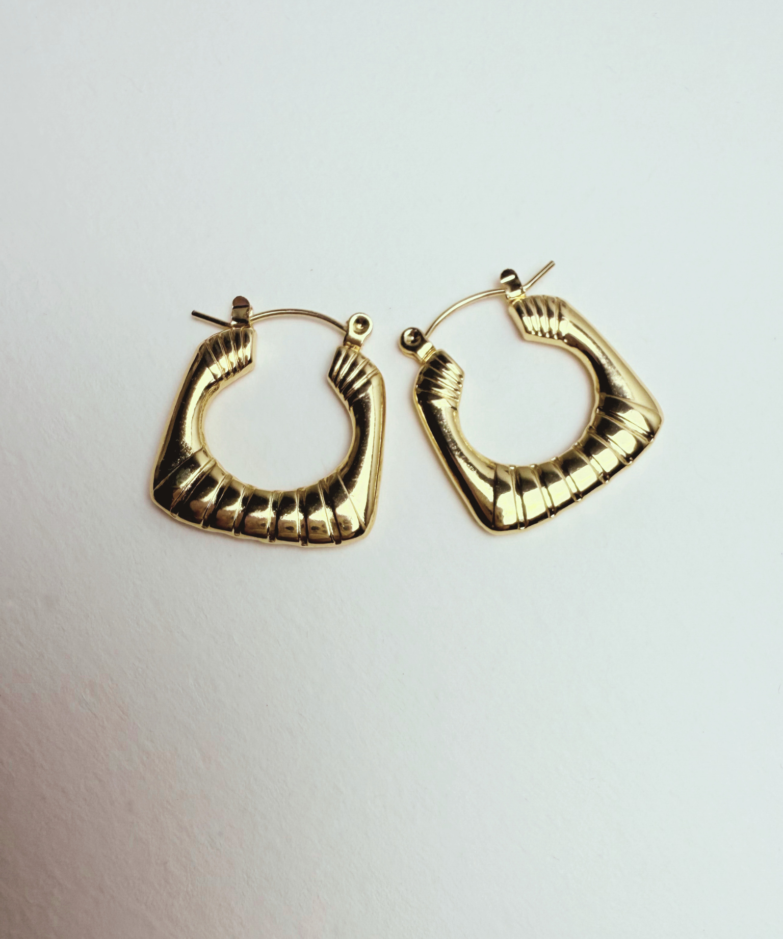 Sculpted Deco Drop Hoops