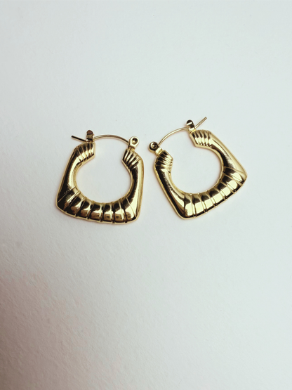 Sculpted Deco Drop Hoops