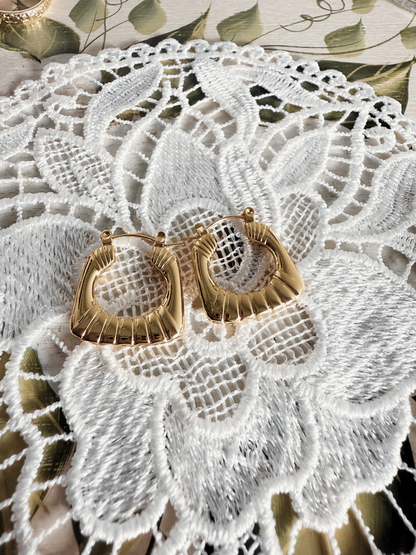 Sculpted Deco Drop Hoops