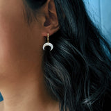 Crescent Drop Huggie Earrings
