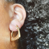 Sculpted Deco Drop Hoops