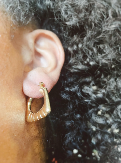 Sculpted Deco Drop Hoops