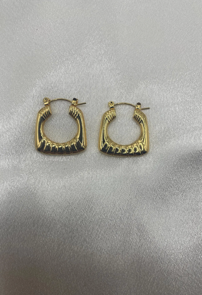 Sculpted Deco Drop Hoops