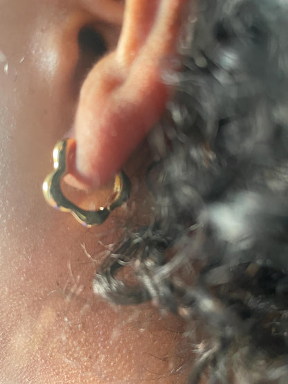 Flower Power Huggie Hoop Earrings