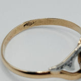 Tourbillon Style Swirl Diamond Ring • 18k Yellow & White Gold