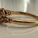 Victorian Revival Heart Ring • 14k Yellow & White Gold • Old Mine Cut Diamond