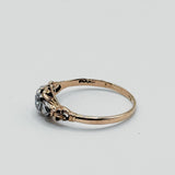 Victorian Revival Heart Ring • 14k Yellow & White Gold • Old Mine Cut Diamond