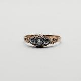 Victorian Revival Heart Ring • 14k Yellow & White Gold • Old Mine Cut Diamond
