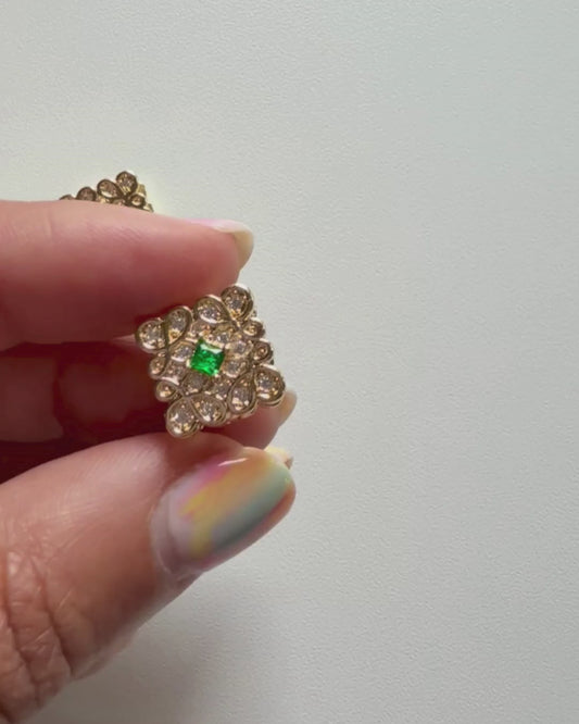 Art Deco Emerald Stud Earrings