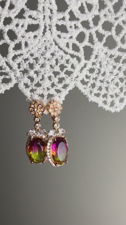 California Sunset Rose Gold-Plated Zircon Earrings