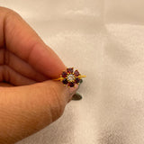 Red Daisy Cluster Ring
