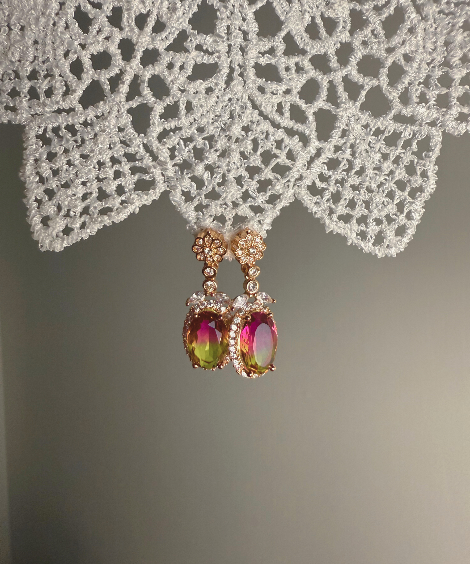 California Sunset Rose Gold-Plated Zircon Earrings