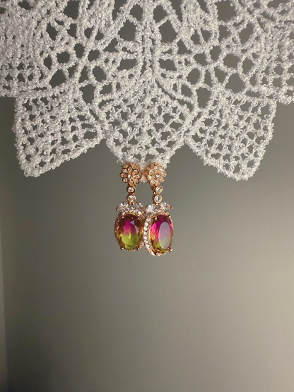 California Sunset Rose Gold-Plated Zircon Earrings